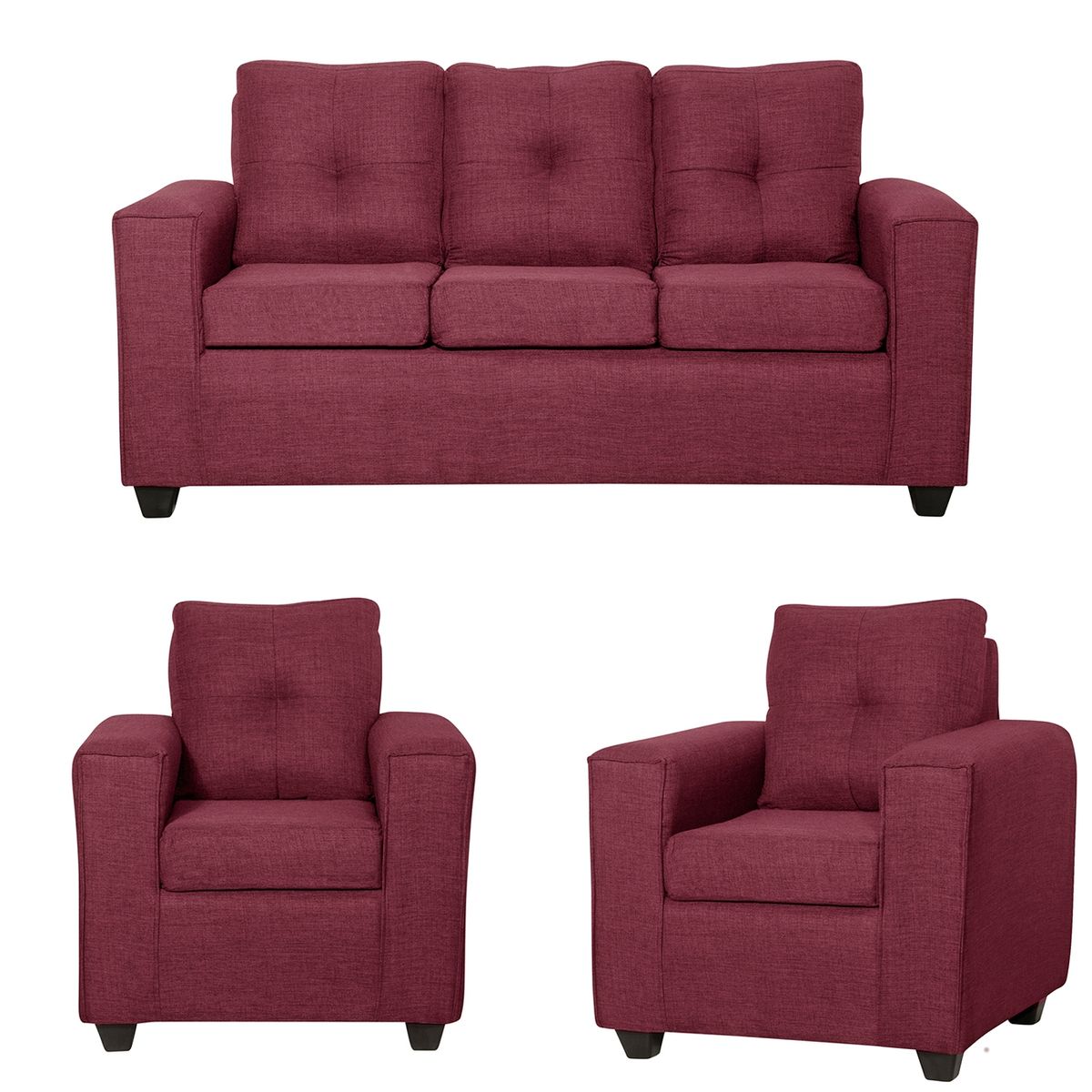 BLACK FACTORY - Juego de Living 3 1 1 Ranger Burdeo