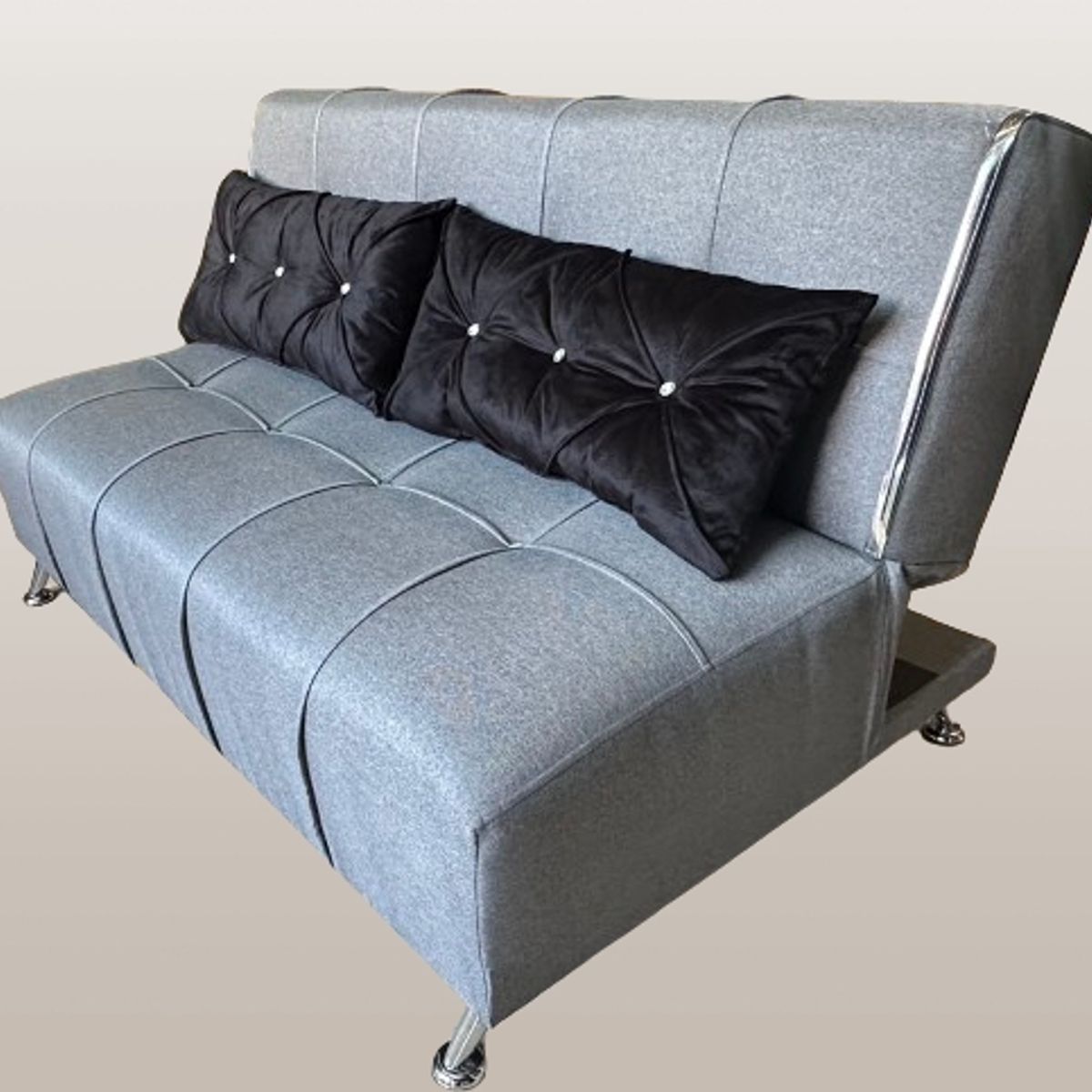 GENERICO - Futón Pequeño SILVER con cojines