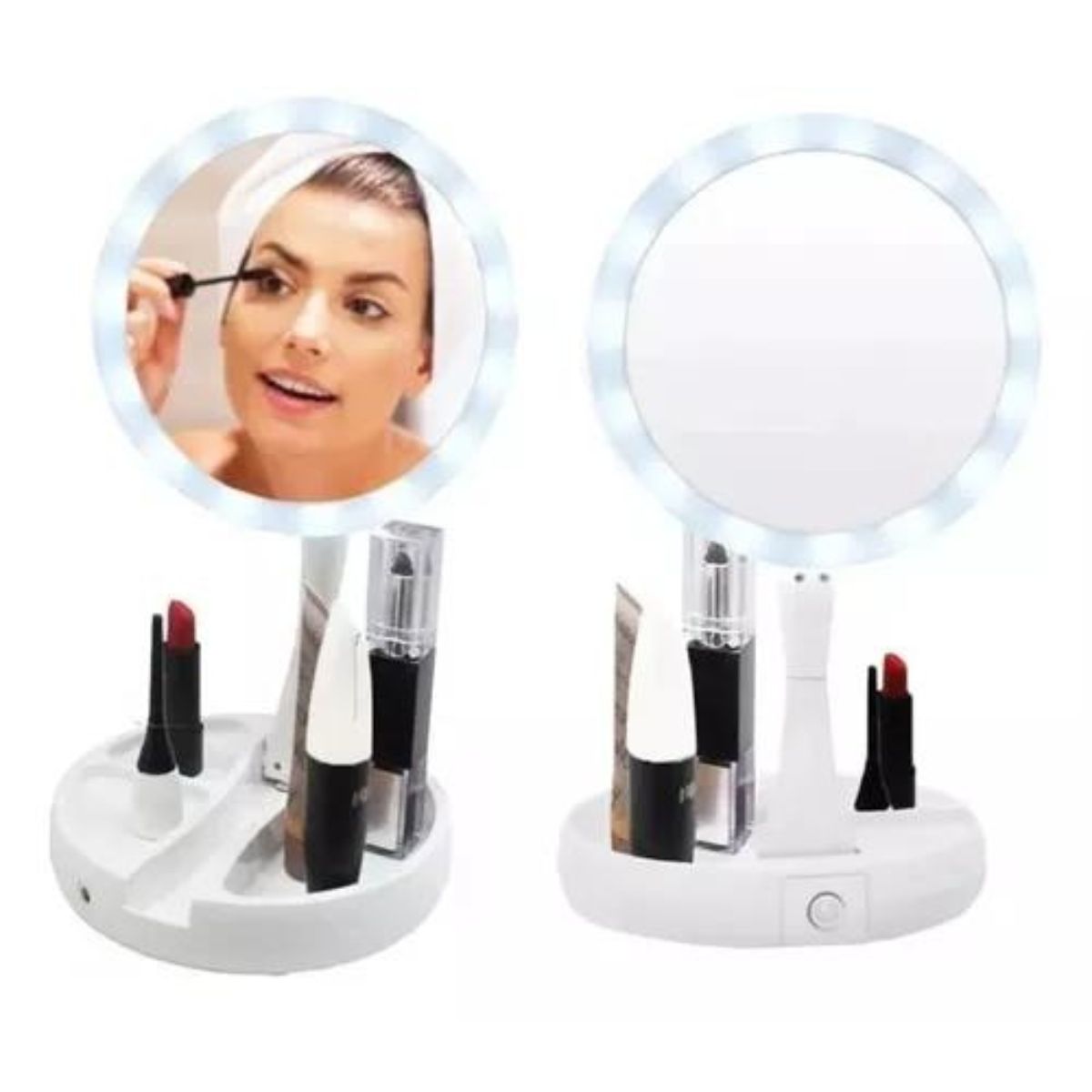 GENERICO - Espejo Redondo de Maquillaje con luces LED