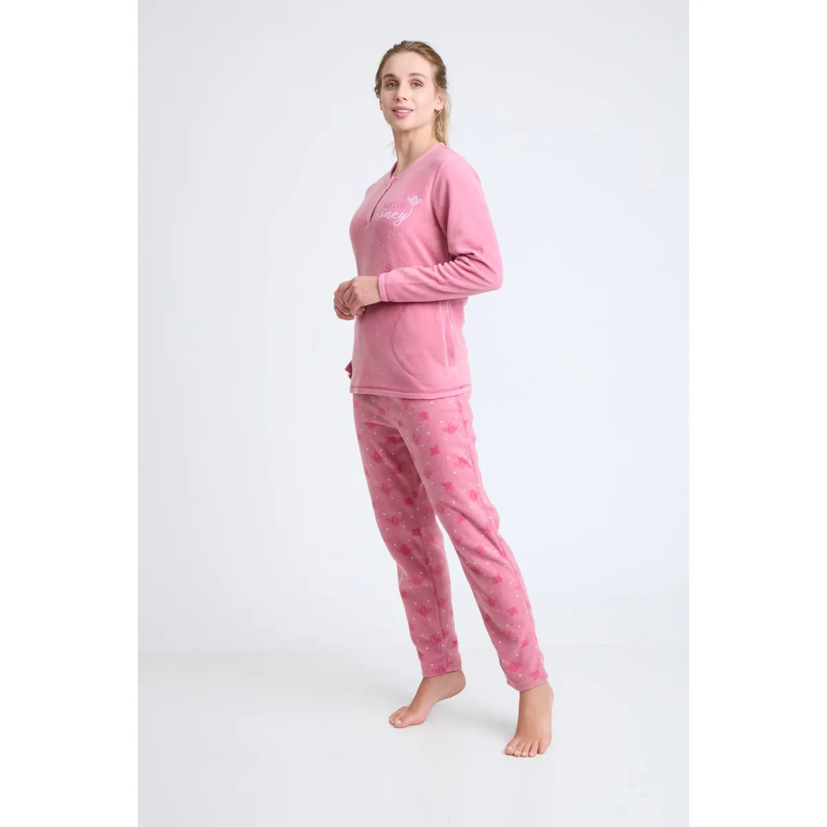 BECKIL - BECKIL COD 1774  PIJAMA POLAR CON DETALLES BORDADOS