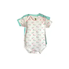 COYOTE KIDS - Pack body blanco turquesa manga corta algodón peruano - Blanco