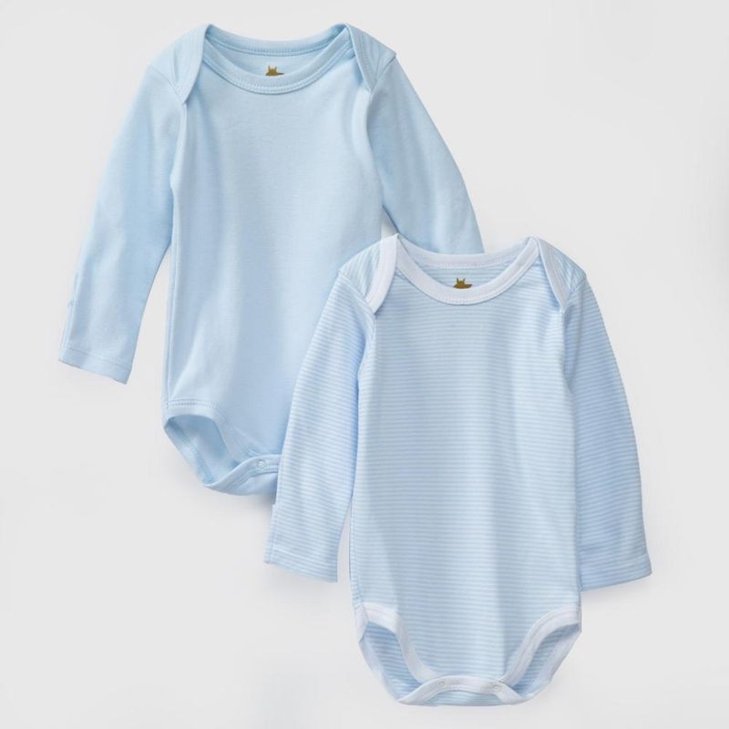 COYOTE KIDS - Pack body celeste rayas celeste algodón peruano - Celeste