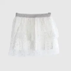 COYOTE KIDS - Falda tutu blanca brillos grises algodón peruano - Gris