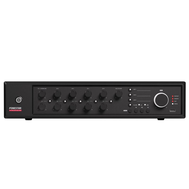 FONESTAR - Amplificador Megafonía M Ambiental 5 Zonas USB FM 360W MAX-360Z