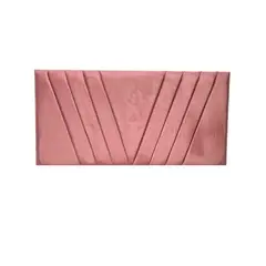 DULCES SUEÑOS - Respaldo Moderno 2 Plaza Modular Lineal PALO ROSA FELPA