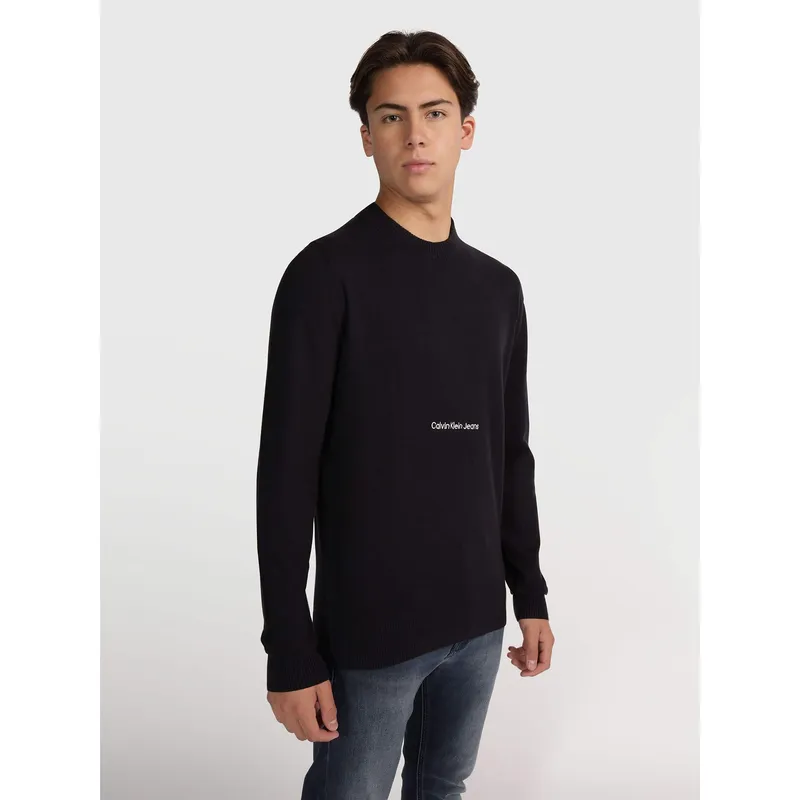 CALVIN KLEIN - Sweater Institutional Essential Negro Calvin Klein
