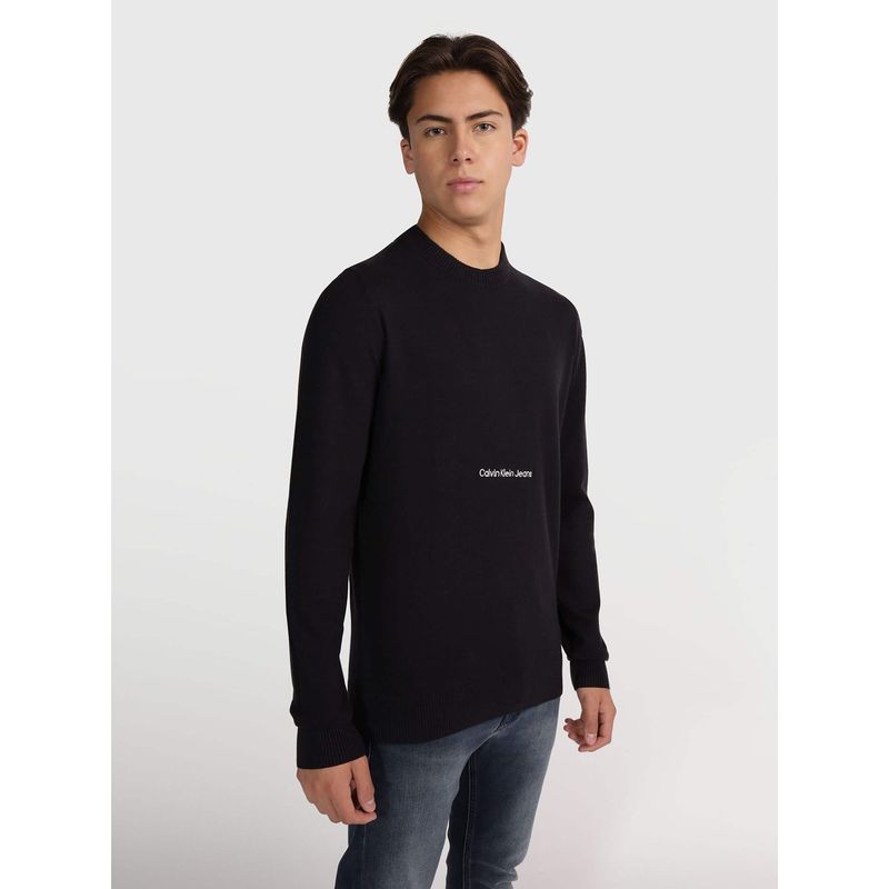 CALVIN KLEIN - Sweater Institutional Essential Negro Calvin Klein