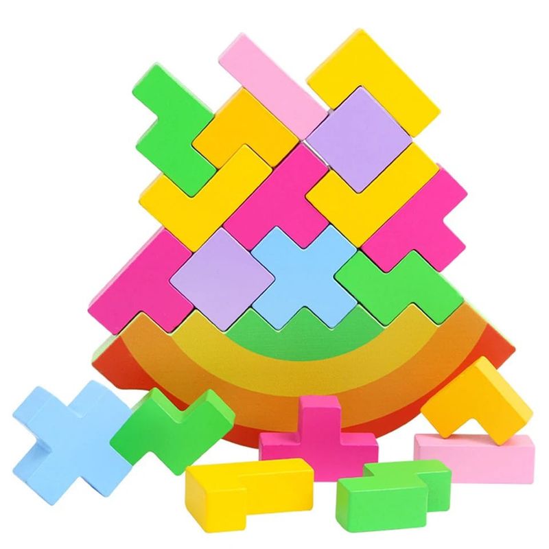 OEM - PUZZLE BLOQUES DE CONSTRUCCION MADERA EQUILIBRIO