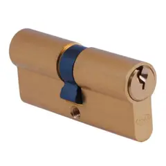 POLI - Cilindro Euro 70 mm 5 Pin 3 llaves Bronce Satín