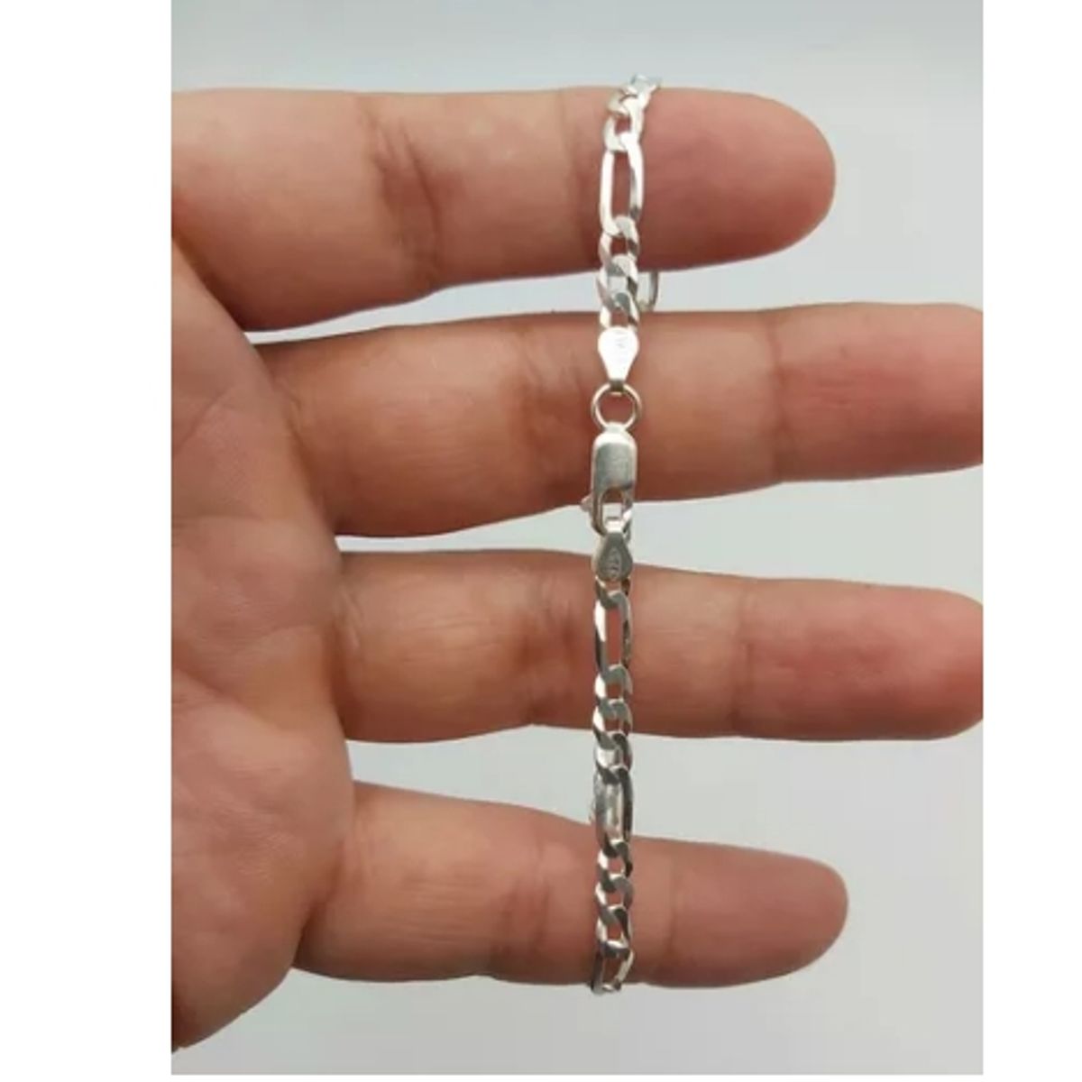 GENERICO - Pulsera Hombre Plata Fina Italiana 925 - 4 Mm