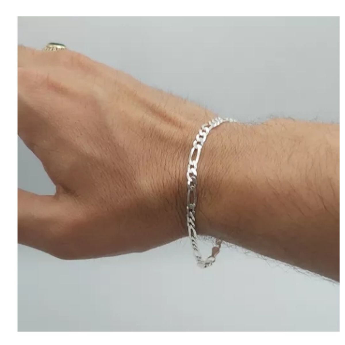GENERICO - Pulsera Hombre Plata Fina Italiana 925 - 4 Mm