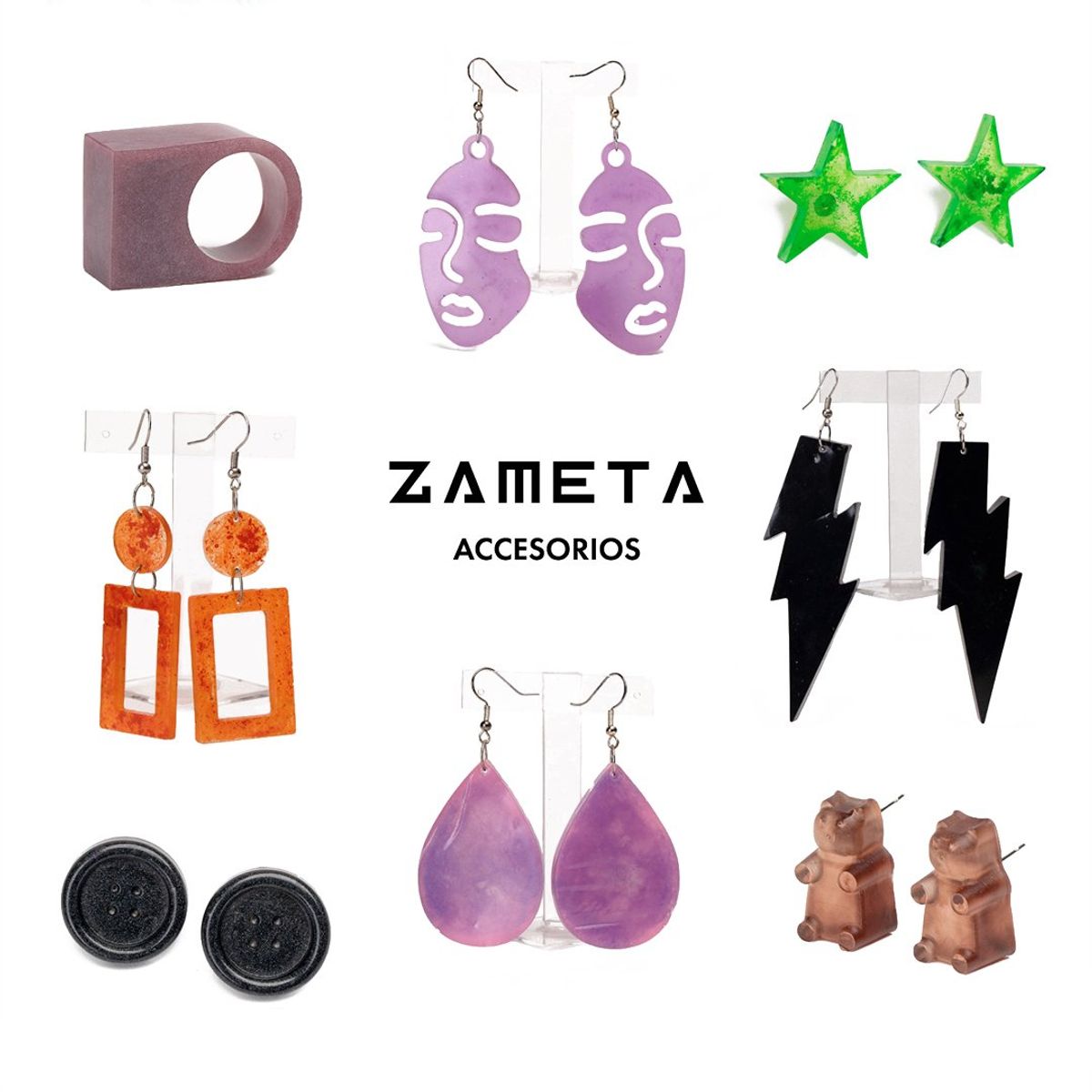 ZAMETA - Pendientes Diseño Mariposas Celeste Zameta By Lina