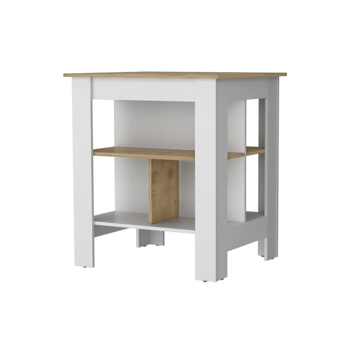FMFURNITURE - Isla De Cocina 2 Puertas Blanco 200x63.1x50.3 cm…