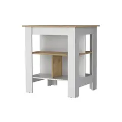 FMFURNITURE - Isla De Cocina 2 Puertas Blanco 200x63.1x50.3 cm