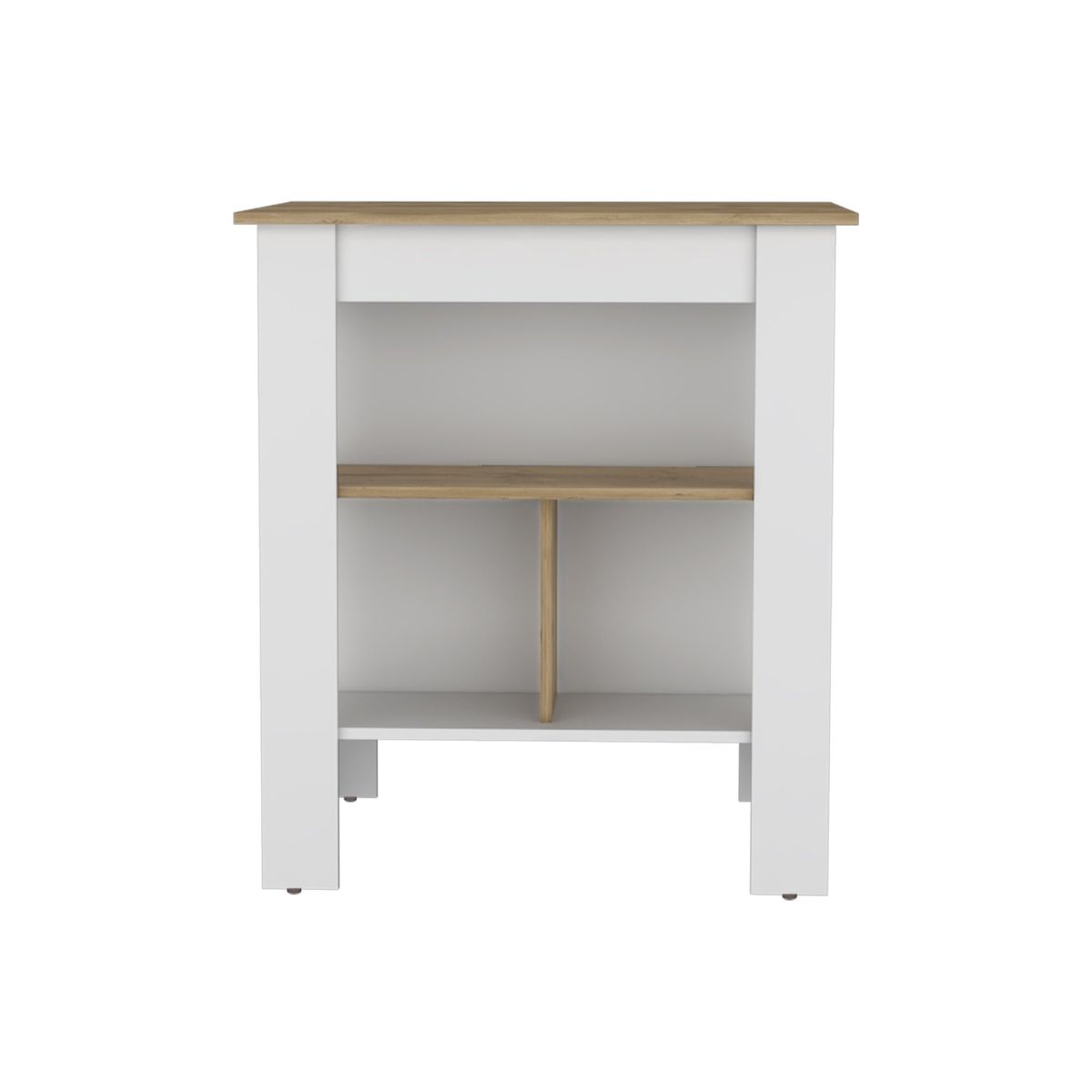 FMFURNITURE - Isla De Cocina 2 Puertas Blanco 200x63.1x50.3 cm…