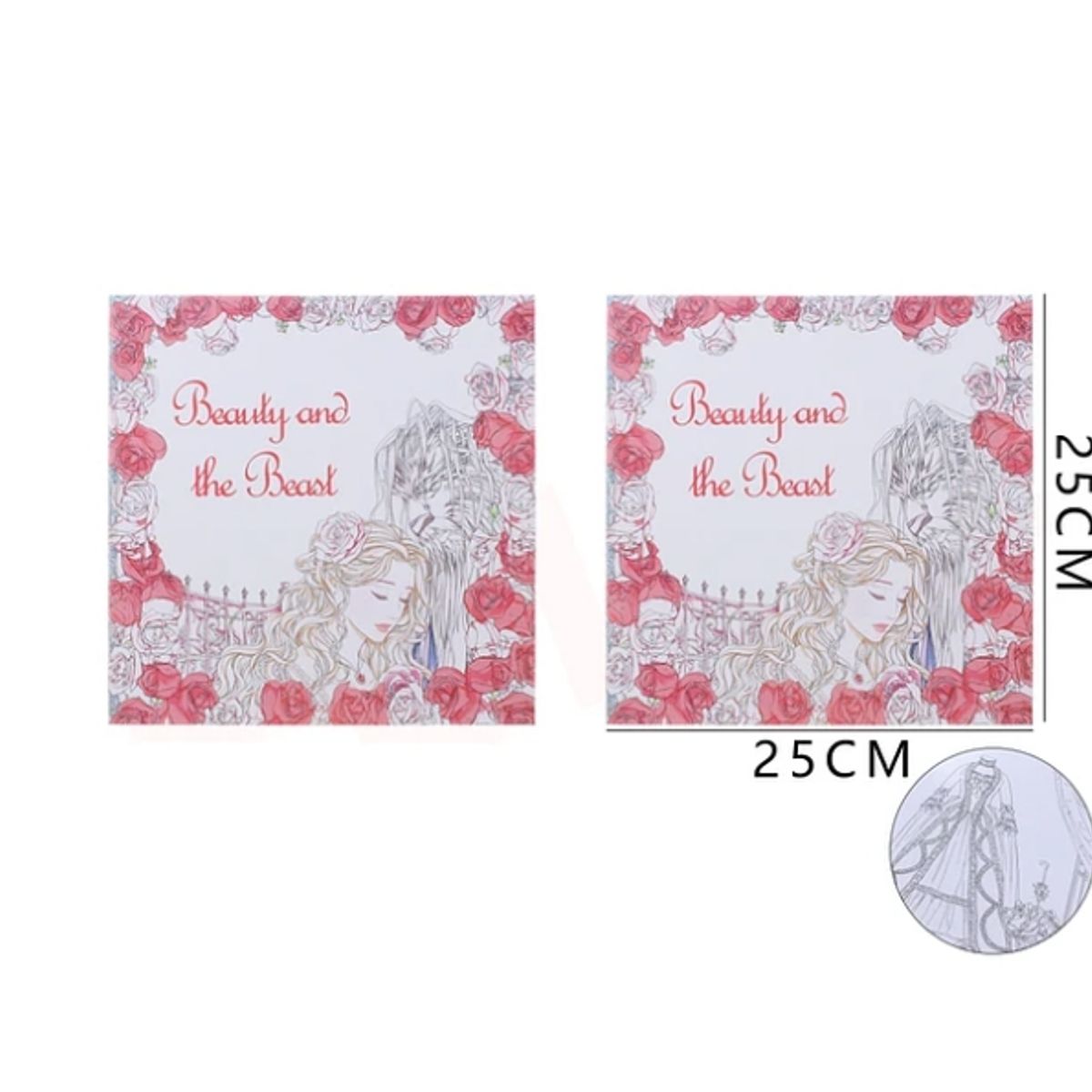 GENERICO - Libro Mandala Para Pintar 96 Páginas Beauty And The Beast