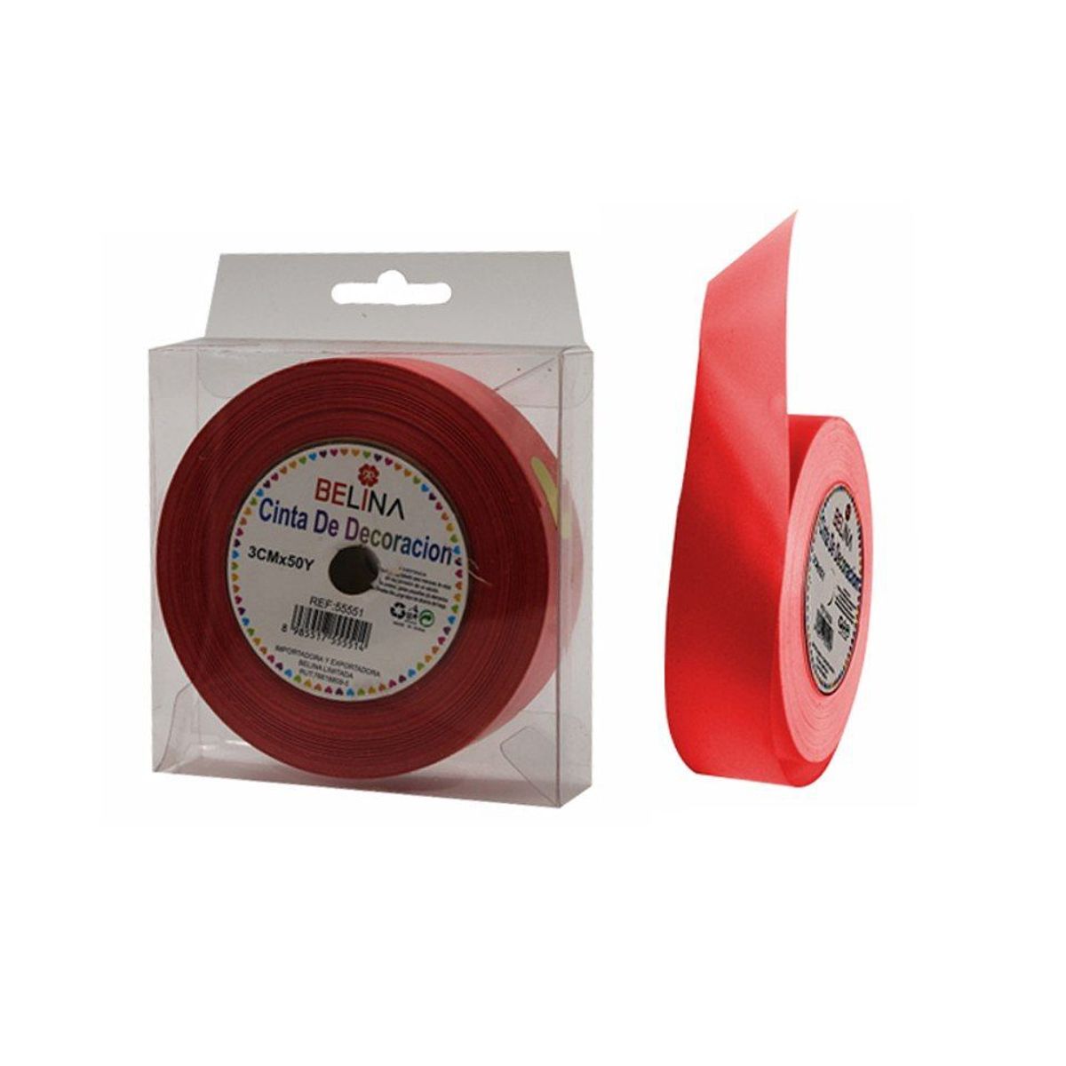 GENERICO - Cinta De Regalo Rojo Rollo 3Cm x 50 M