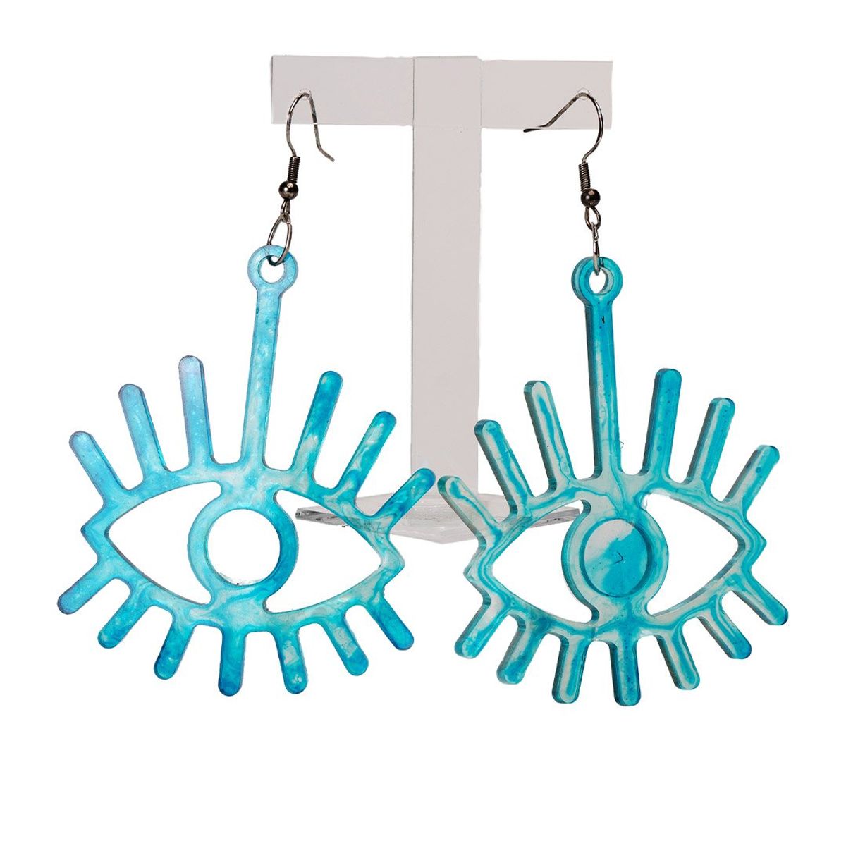 ZAMETA - Pendientes Colgantes Diseño Ojos Celeste Zameta By Lina