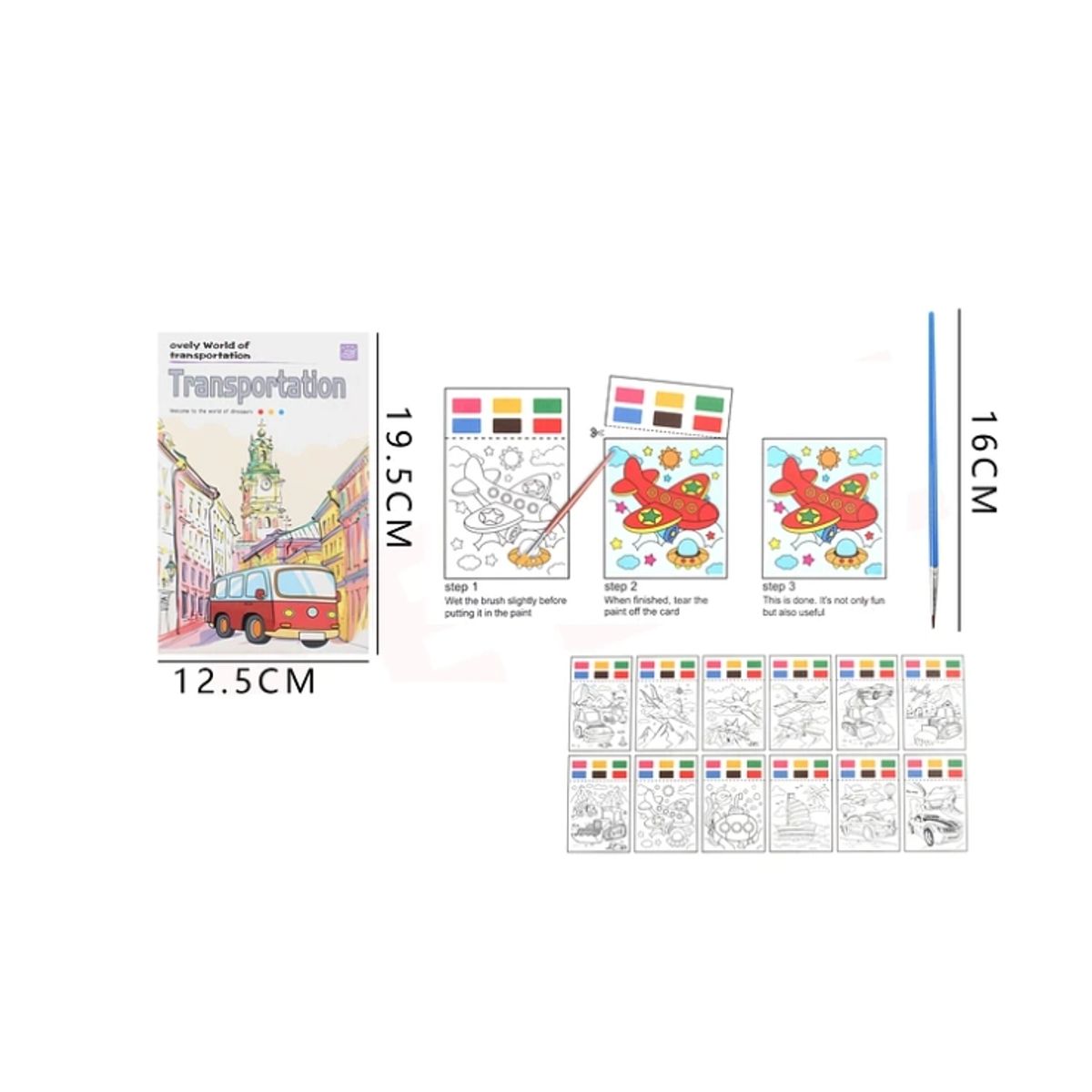 GENERICO - Libro para Pintar Transportes 195125cm