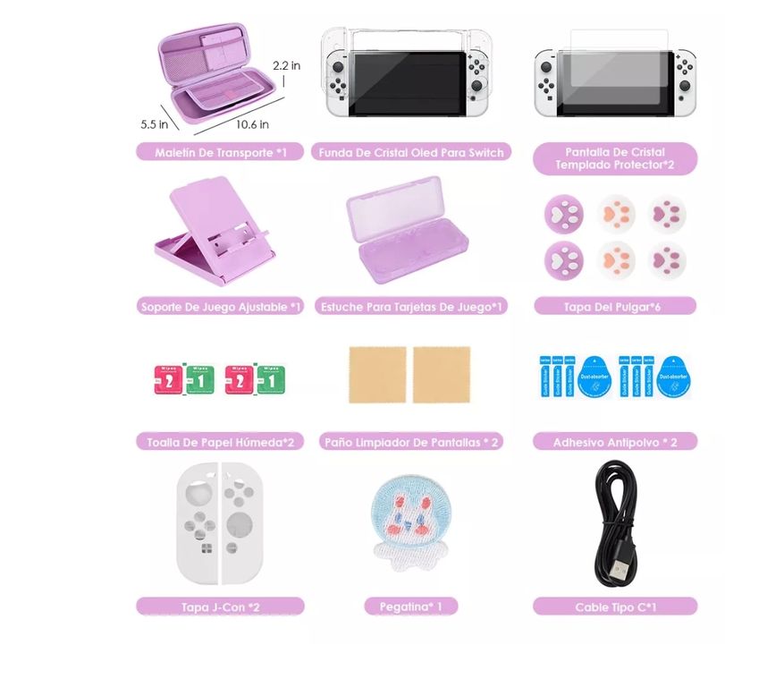 GENERICO Estuche Protector Nintendo Switch Oled Accesorios 26 En 1