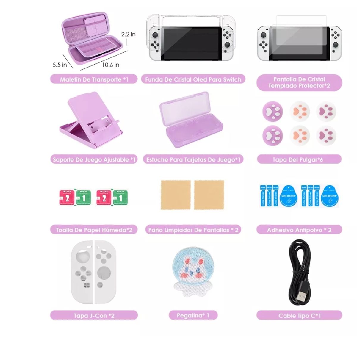 GENERICO - Estuche Protector Nintendo Switch Oled Accesorios 26 En 1