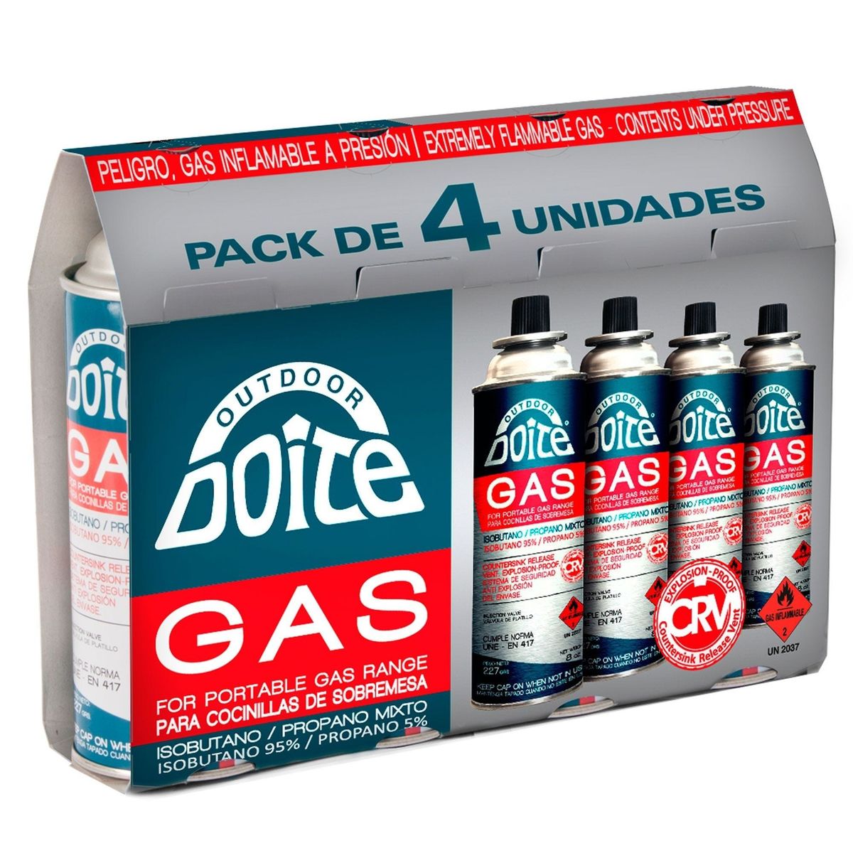 DOITE - Pack de 4 Cilindros de Gas 227gr Doite
