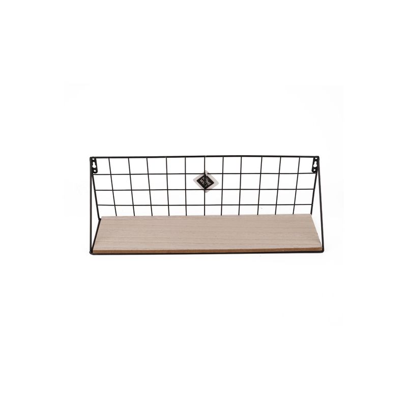 IMAHE - REPISA METALICA BASE MADERA 45x12x15 CM