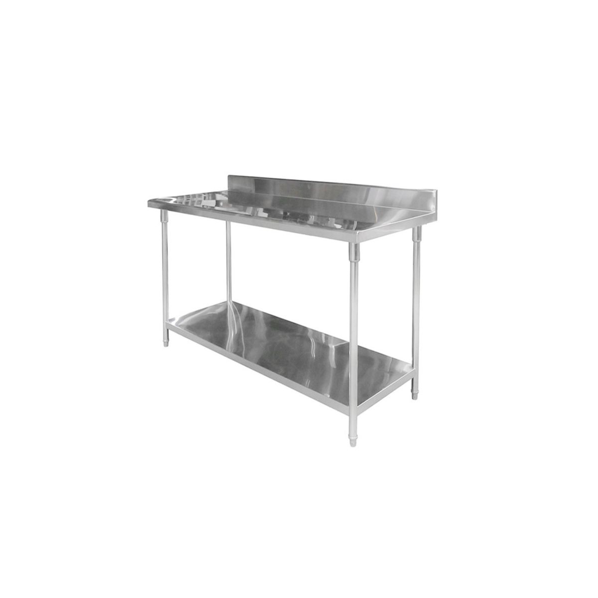 IMAHE - MESÓN CON RESPALDO ACERO INOX 120 X 70 X 85 IMAHE
