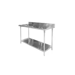 IMAHE - MESÓN CON RESPALDO ACERO INOX 120 X 70 X 85