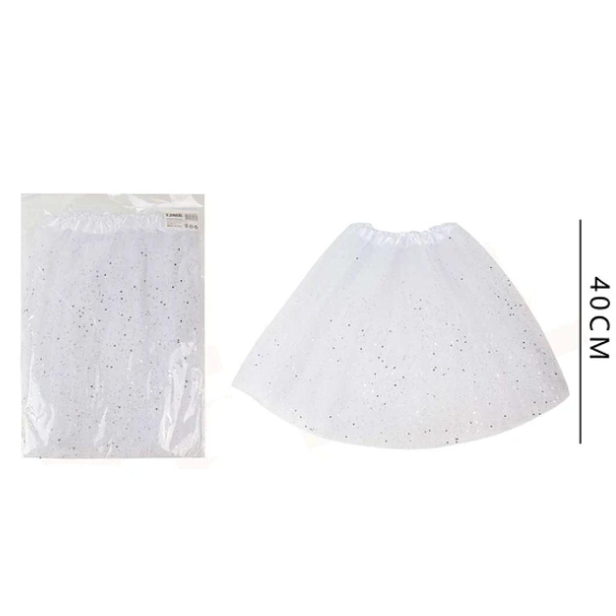 GENERICO - Tutu Blanco Con Glitter 40Cm