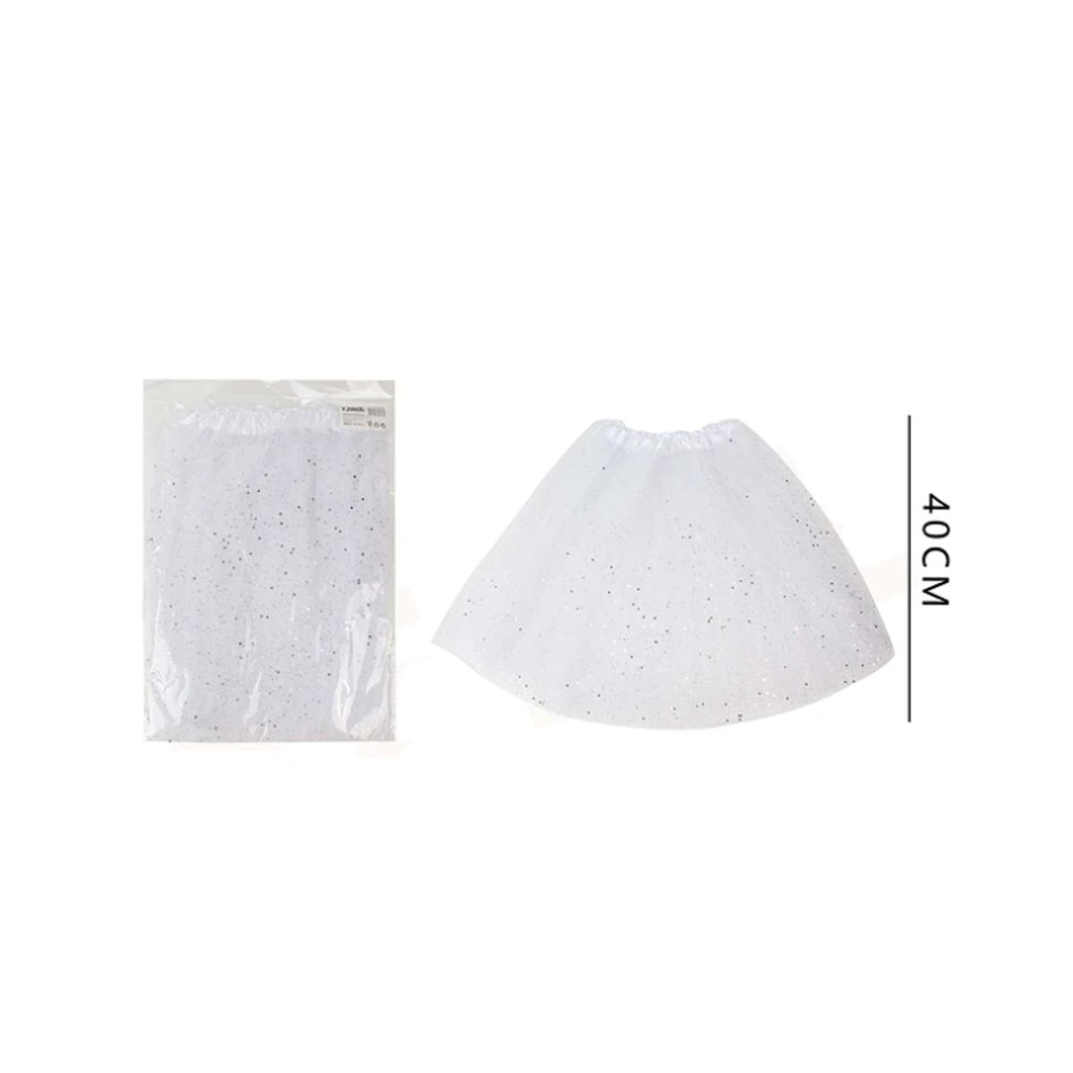 GENERICO - Tutu Blanco Con Glitter 40Cm