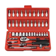 GENERICO - Set De Herramientas Juego De Dados Mecanicos Caja 46 Pcs