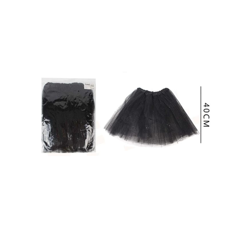 GENERICO - Tutu Negro Con Glitter 40Cm