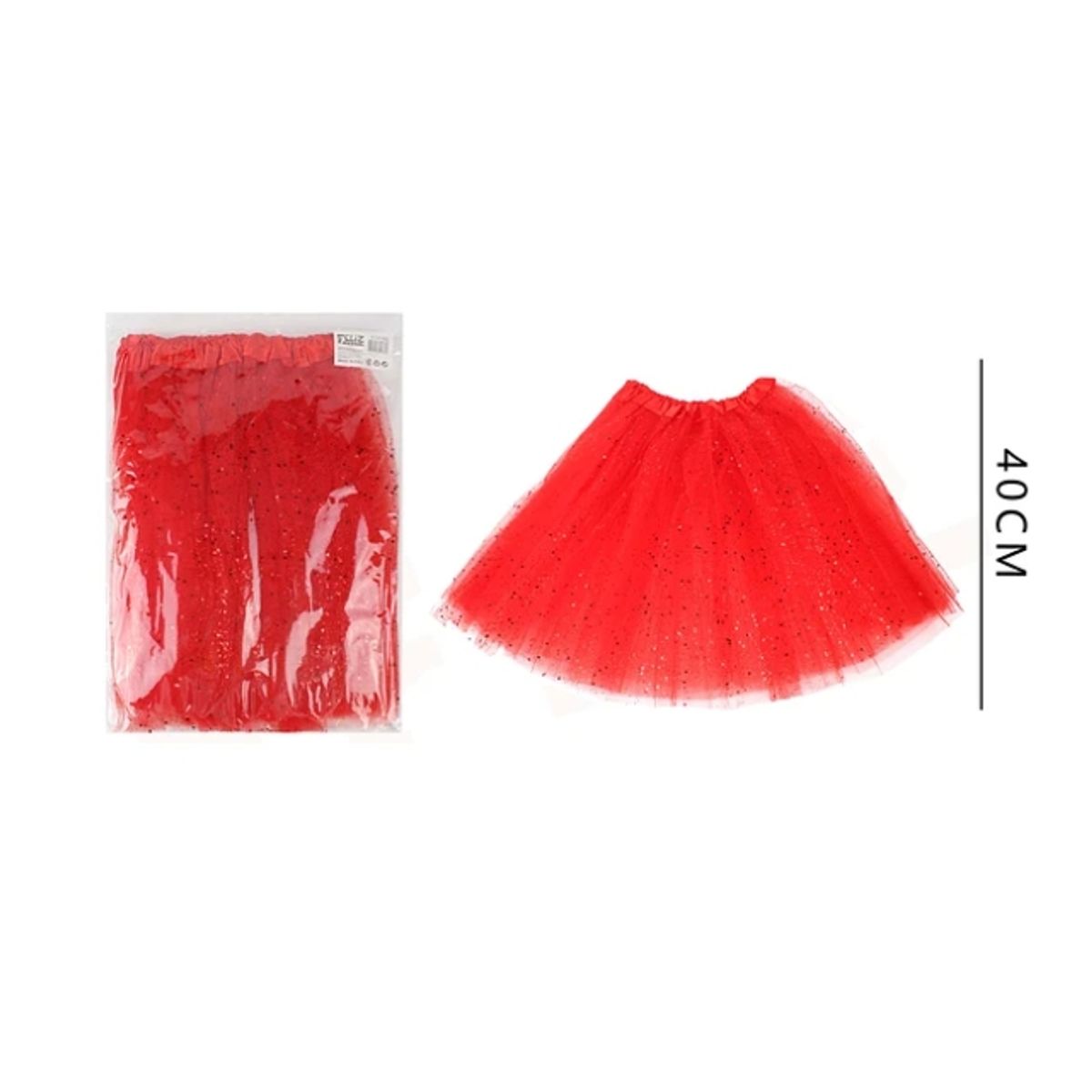 GENERICO - Tutu Rojo Con Glitter 40Cm