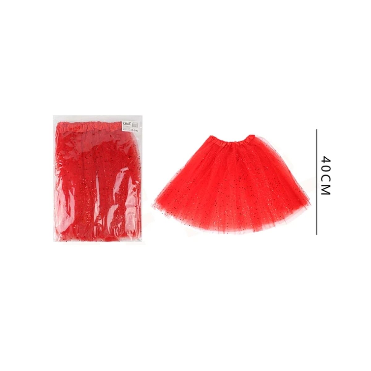 GENERICO - Tutu Rojo Con Glitter 40Cm