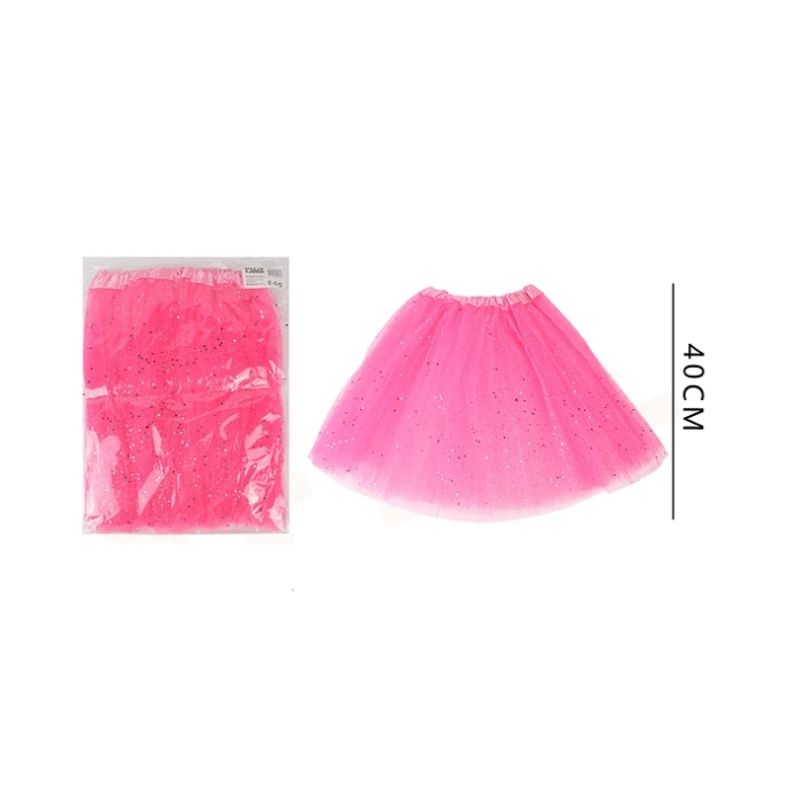 GENERICO - Tutu Fucsia Con Glitter 40Cm
