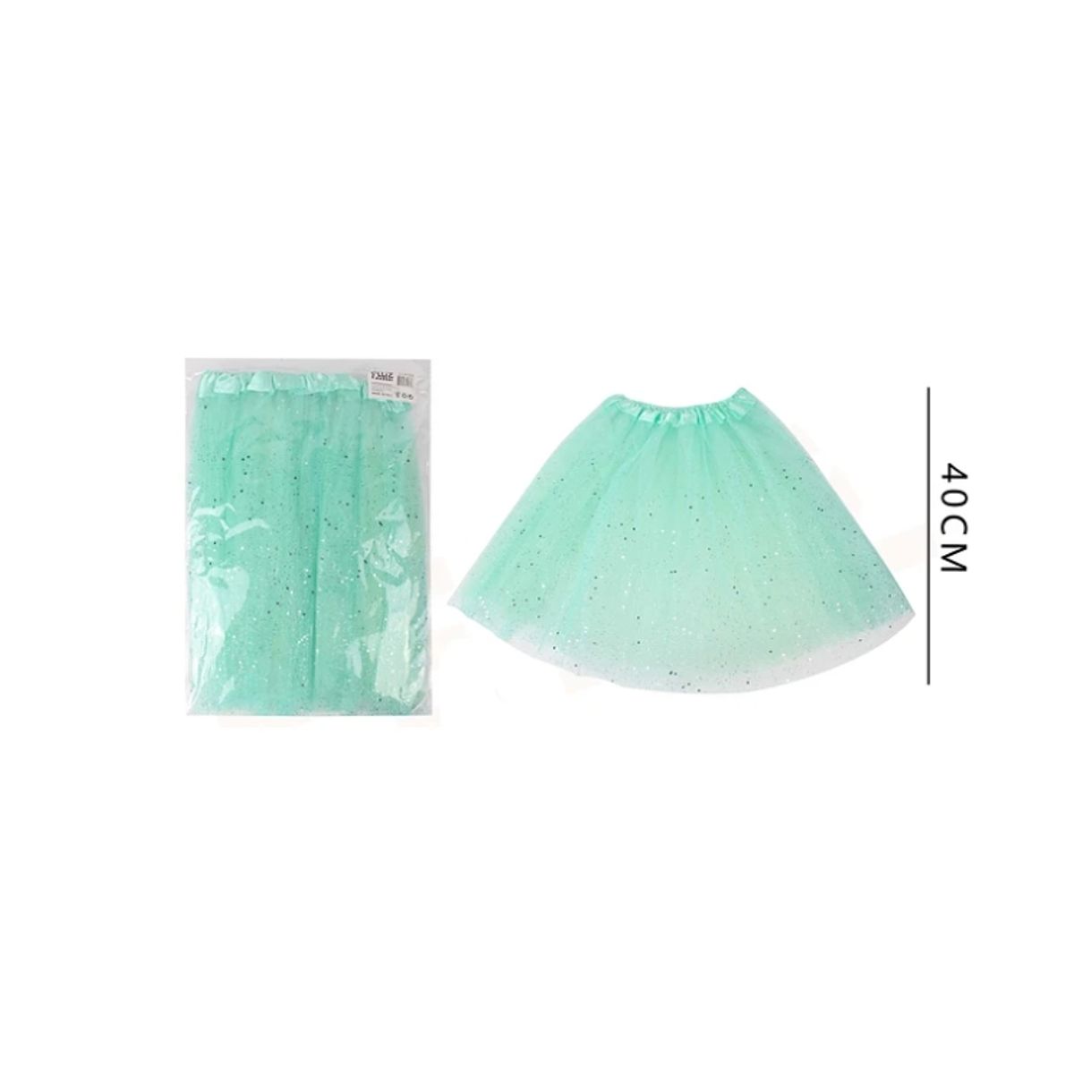 GENERICO - Tutu Verde Agua Con Glitter 40Cm