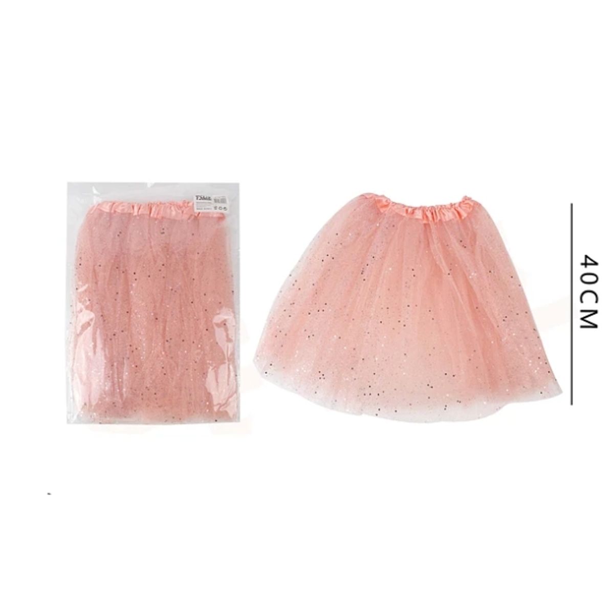 GENERICO - Tutu Rosado Claro Con Glitter 40Cm