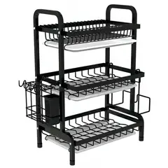 OEM - Escurridor de Loza Premium de 3 Niveles X X L BLACK - Negro