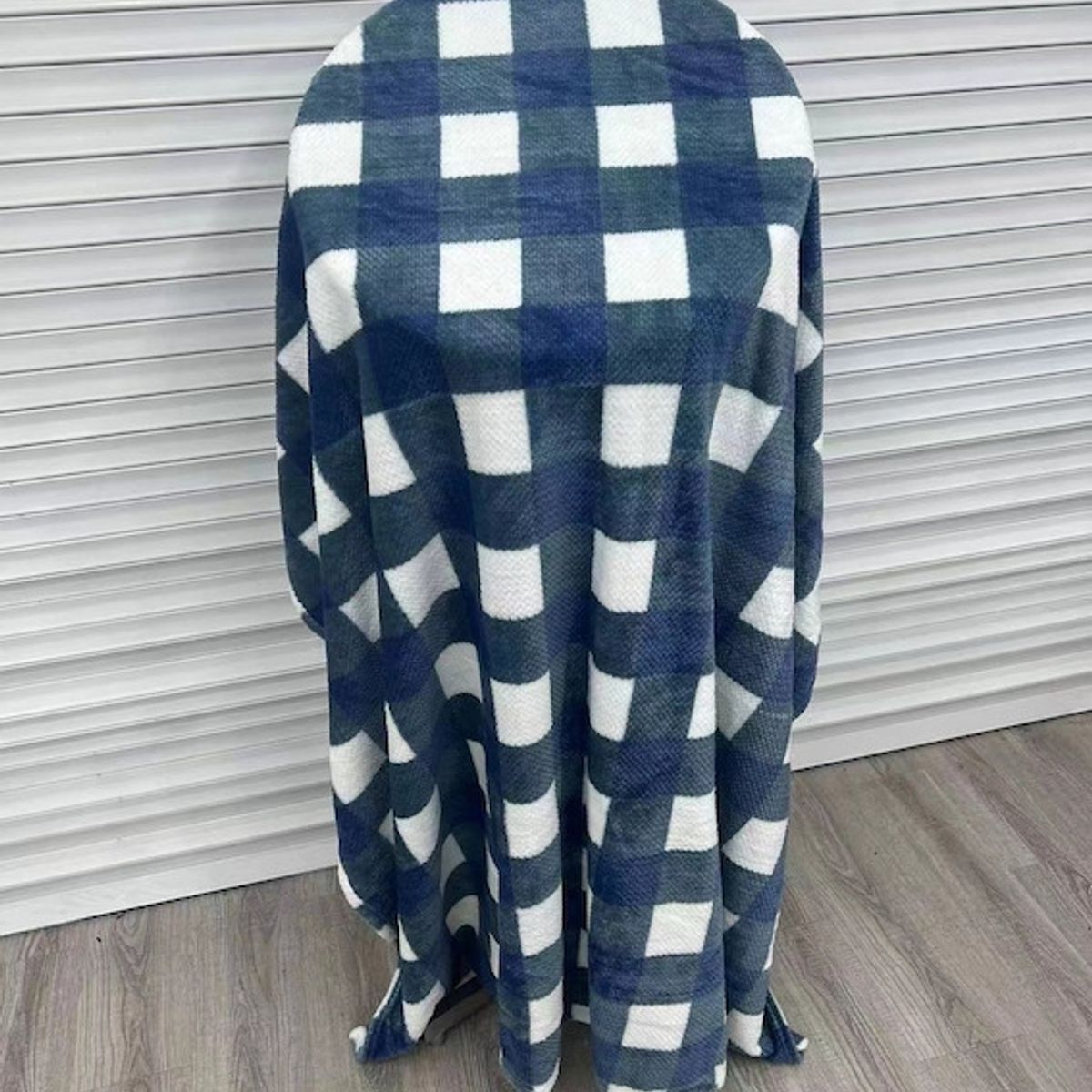 GENERICO - Frazada De Polar Manta Plaza Y Media Multicolor Cuadros Azul