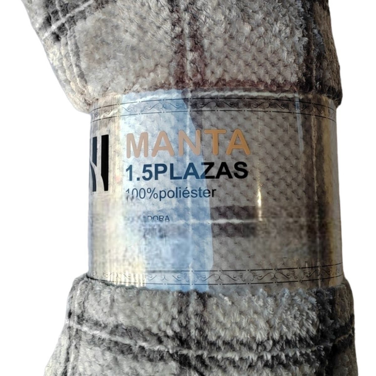Frazada De Polar Manta Plaza Y Media Multicolor Cuadros Gris, marca GENERICO - Foto Principal