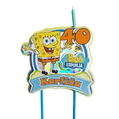 GENERICO - Topper para tortas cumpleaños Bob Esponja