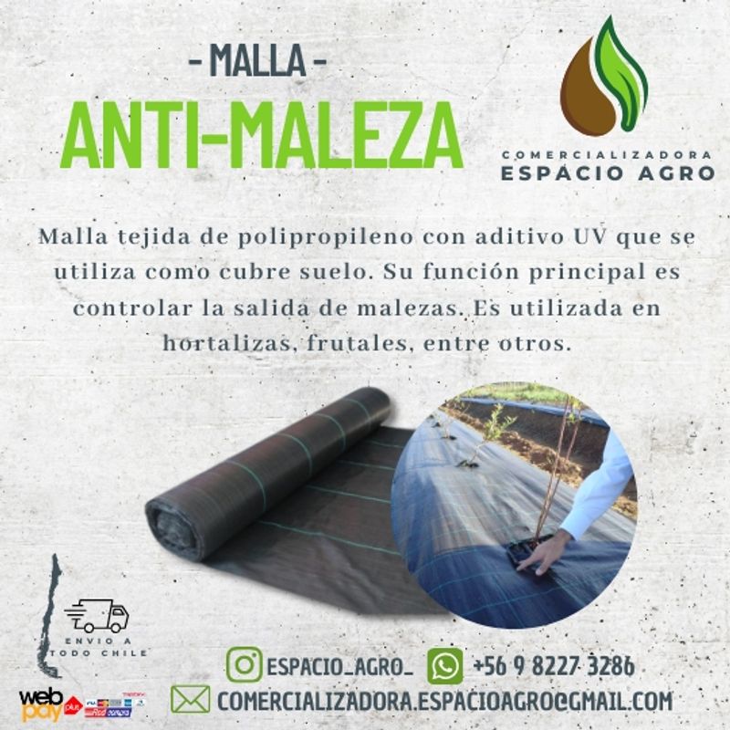 GENERICO - Malla Antimaleza 1.20 De Ancho X 10 mts De Largo, Cubre Suelo