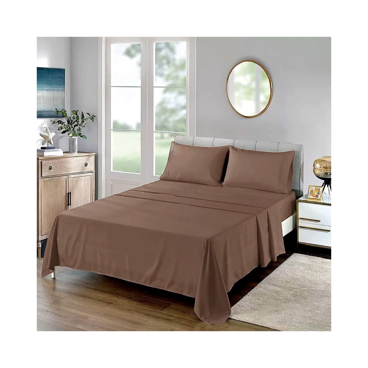 GENERICO - Juego De Sábanas De 2 Plazas 200 Hilos 4 Piezas Tamana Queen