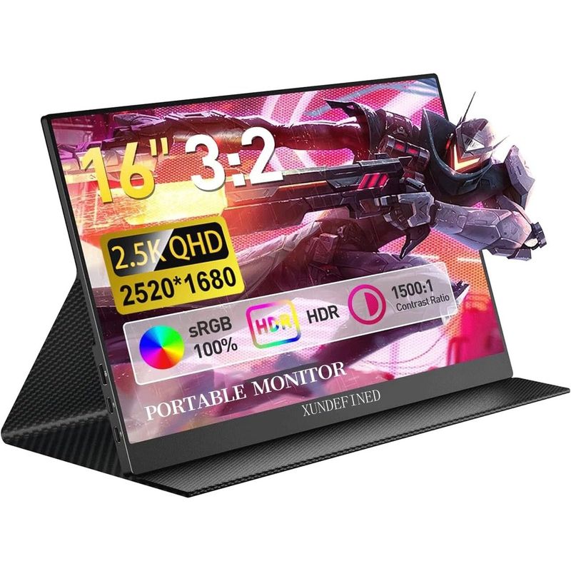 XUNDEFINED - Monitor Portátil 16 QHD 2K25601440p Hdr Xundefined 5-20v