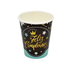 GENERICO - Vaso De Cartón Feliz Cumpleaños Azul 6pcs
