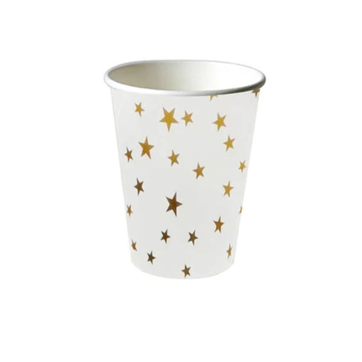 GENERICO - Vaso De Cartón Con Estrellas Doradas 6pcs 250cc