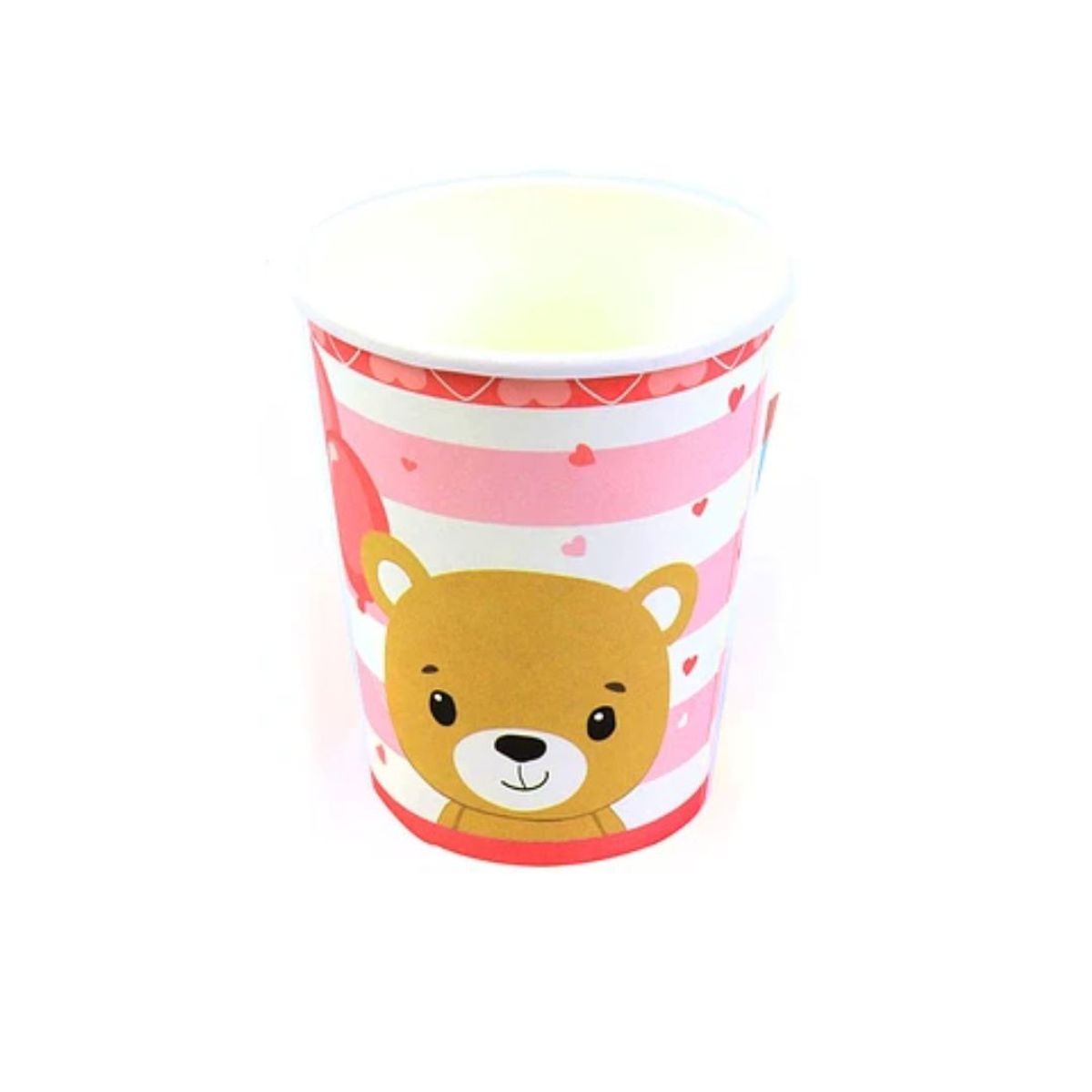 GENERICO - Vasos De Cartón Oso Rosa 6pcs 9oz