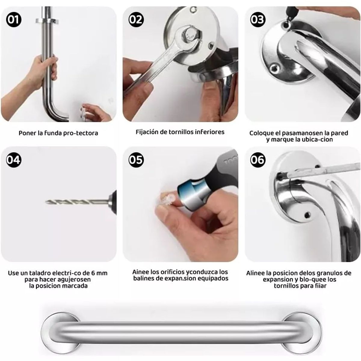 KUANGYE - Pack 3 Manilla Barra De Seguridad 30/40/50 Cm