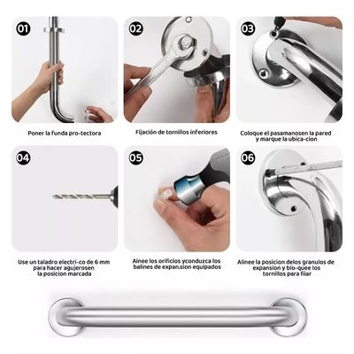 Imagen 2 del producto Pack 3 Manilla Barra De Seguridad 30/40/50 Cm